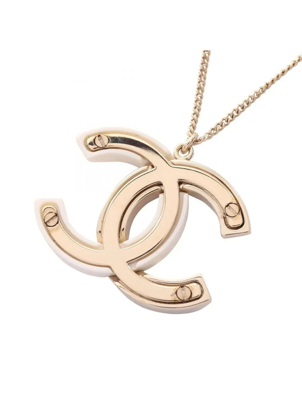 Chanel Cc Logo Pendant Necklace Metal #287893C13B